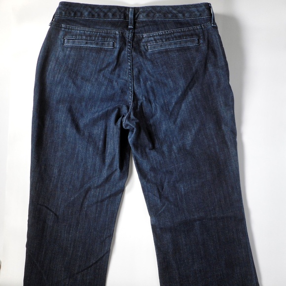 Eddie Bauer Womens Sz 8 Curvy Denim Jean Trouser Dark Wash Low Rise Tab-Front - Picture 4 of 7